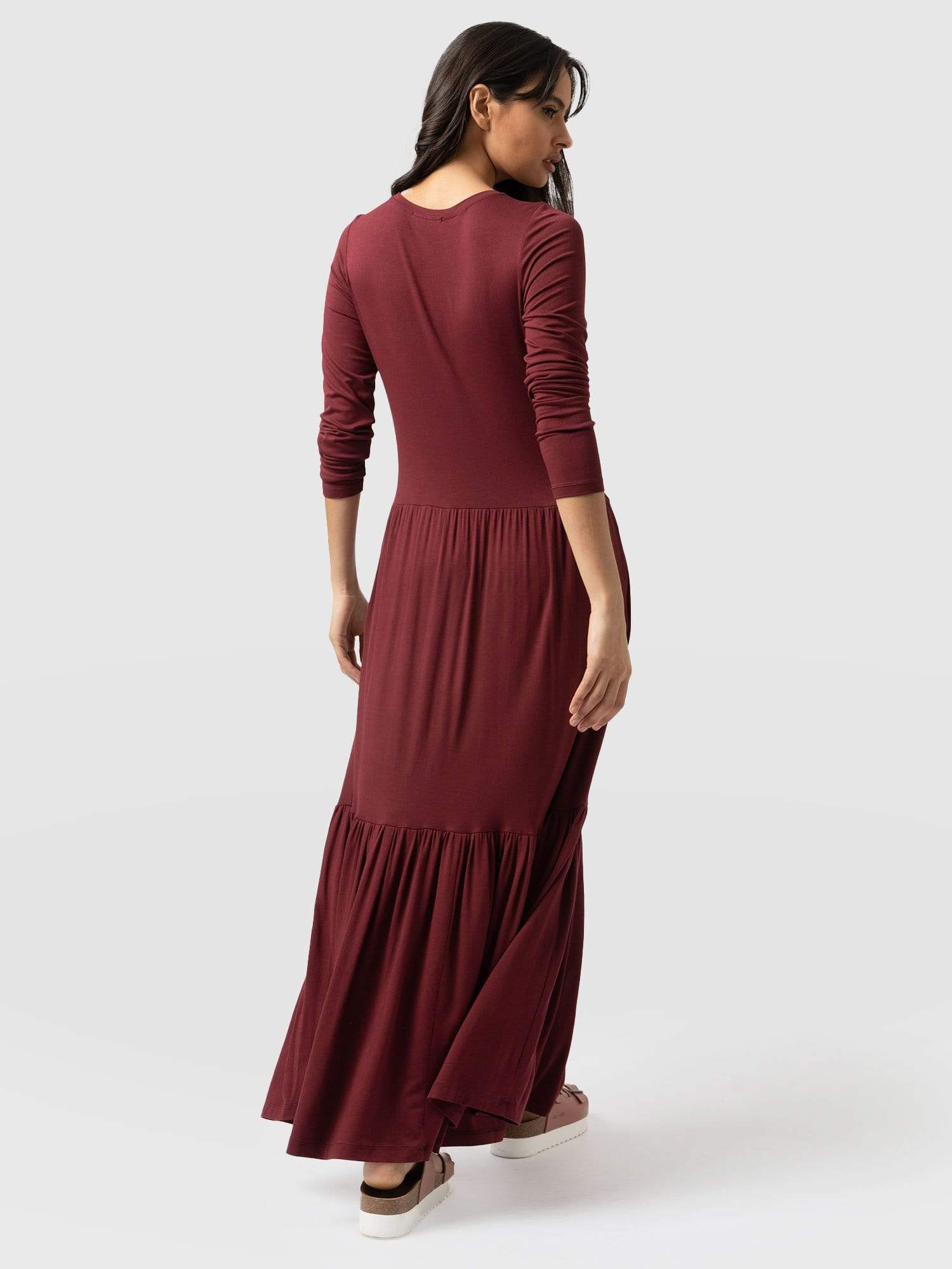 Greenwich Dress Long Sleeve - Burgundy